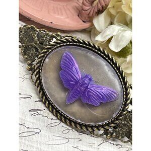 Death Moth Purple Viking Celtic Norse Hair Jewelry Medieval Renaissance Festival